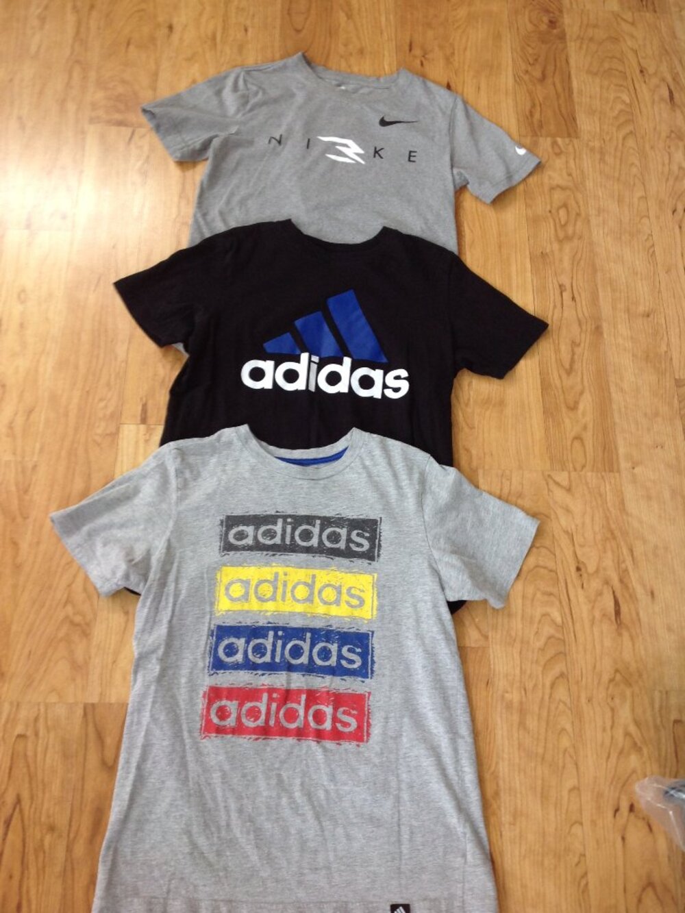 3 Sz Large Boys Tees Adidas & Nike